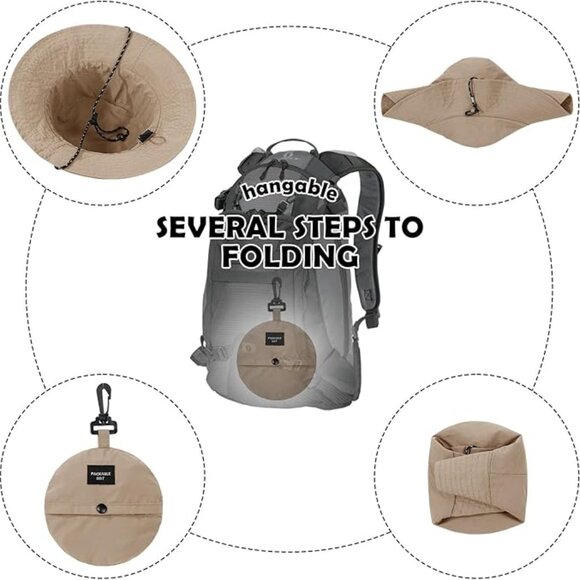 Waterproof Bucket Hats for Woman UPF 50+ Sun Hat UV Protection Packable Rain Hat - Picture 2 of 4